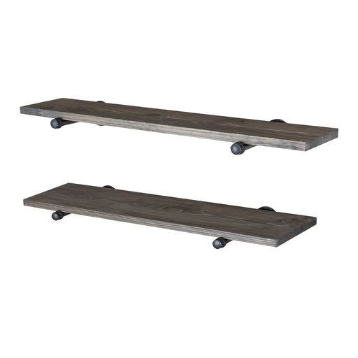 RESTORE Boulder Black 36 in. Shelves with Noir Pre-finished Straight Brackets - Sweatfully