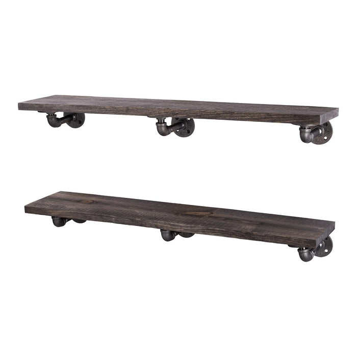 RESTORE Boulder Black 36 in. Shelves with L-Shaped Brackets - Sweatfully