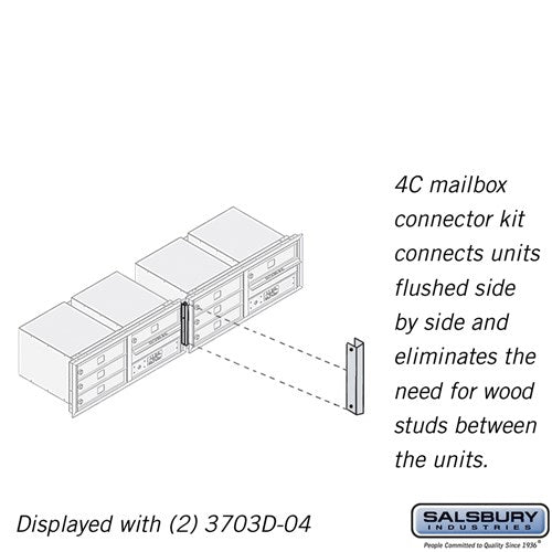 Salsbury Recessed Mounted 4C Horizontal Mailbox Connector Kit - for 3 Door High Units - Sweatfully