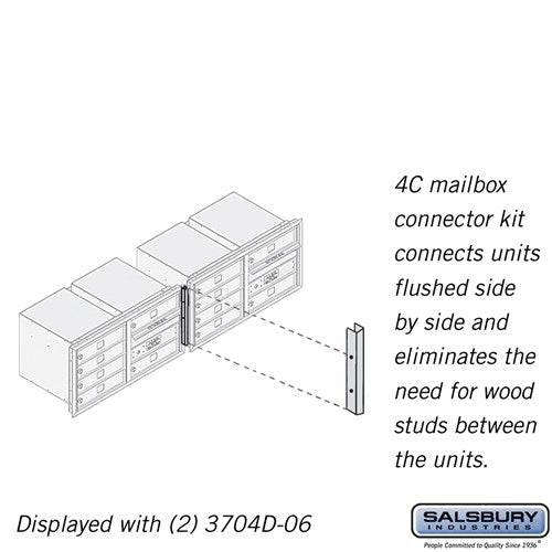 Salsbury Recessed Mounted 4C Horizontal Mailbox Connector Kit - for 4 Door High Units - Sweatfully