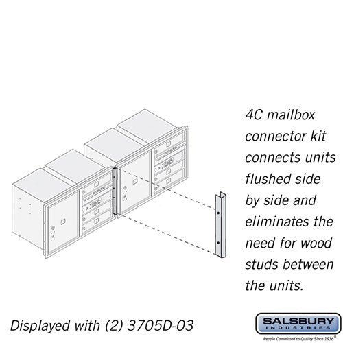 Salsbury Recessed Mounted 4C Horizontal Mailbox Connector Kit - for 5 Door High Units - Sweatfully