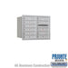 Salsbury 6 Door High Recessed Mounted 4C Horizontal Mailbox with 10 Doors in Aluminum with Private Access - Rear Loading - Sweatfully