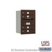 Salsbury 6 Door High Recessed Mounted 4C Horizontal Mailbox with 4 Doors in Bronze with USPS Access - Rear Loading - Sweatfully