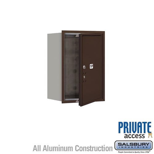 Salsbury 6 Door High Recessed Mounted 4C Horizontal Parcel Locker with 1 Parcel Locker in Bronze with Private Access - Front Loading - Sweatfully