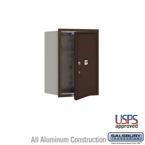 Salsbury 6 Door High Recessed Mounted 4C Horizontal Parcel Locker with 1 Parcel Locker in Bronze with USPS Access - Front Loading - Sweatfully