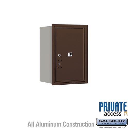 Salsbury 6 Door High Recessed Mounted 4C Horizontal Parcel Locker with 1 Parcel Locker in Bronze with Private Access - Rear Loading - Sweatfully