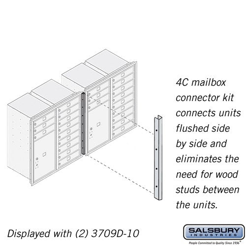 Salsbury Recessed Mounted 4C Horizontal Mailbox Connector Kit - for 9 Door High Units - Sweatfully