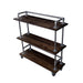 Three-tier Wood Shelf Industrial Bar Cart with Locking Wheels, Boulder Black - Sweatfully