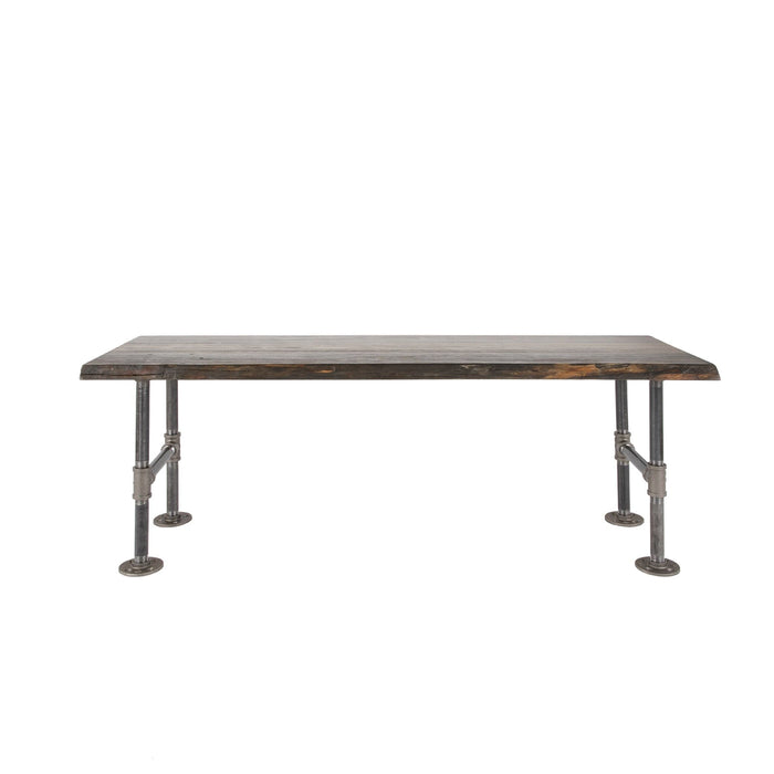 RESTORE Boulder Black Solid Live Edge Wood Accent Bench - Sweatfully
