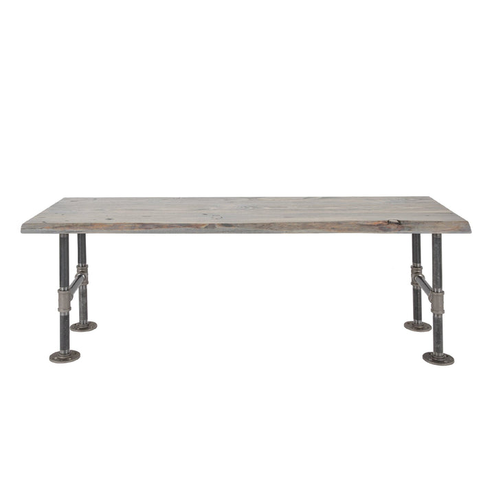 RESTORE Riverstone Grey Solid Live Edge Wood Accent Bench - Sweatfully