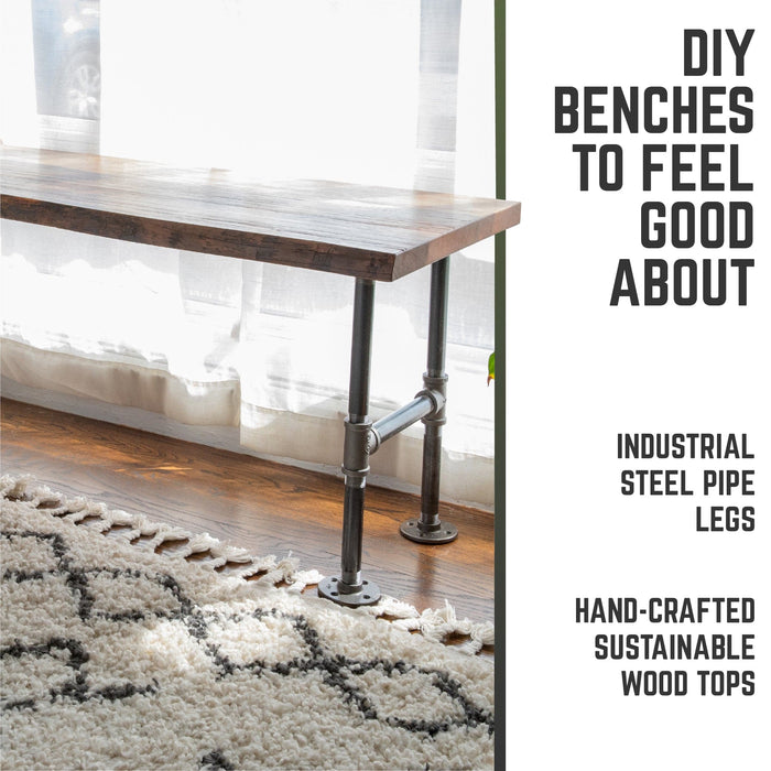 RESTORE Sunset Cedar Solid Live Edge Wood Accent Bench - Sweatfully