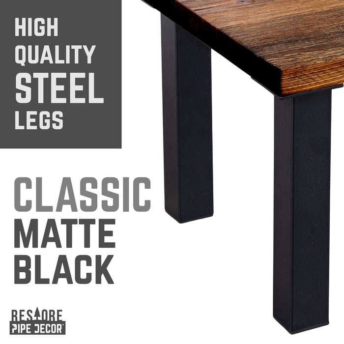 Skyline Boulder Black Solid Wood Coffee Table with 12 in. High-Rise Legs - Sweatfully