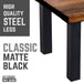 Skyline Boulder Black Solid Wood Coffee Table with 12 in. High-Rise Legs - Sweatfully