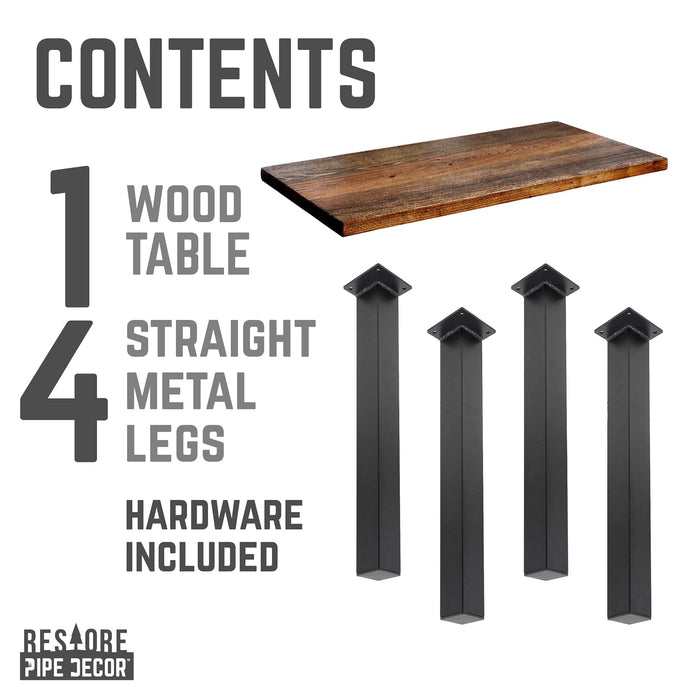 Skyline Boulder Black Solid Wood Coffee Table with 12 in. High-Rise Legs - Sweatfully