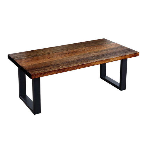 Skyline Boulder Black Solid Wood Coffee Table with 12 in. Landscape Legs - Sweatfully