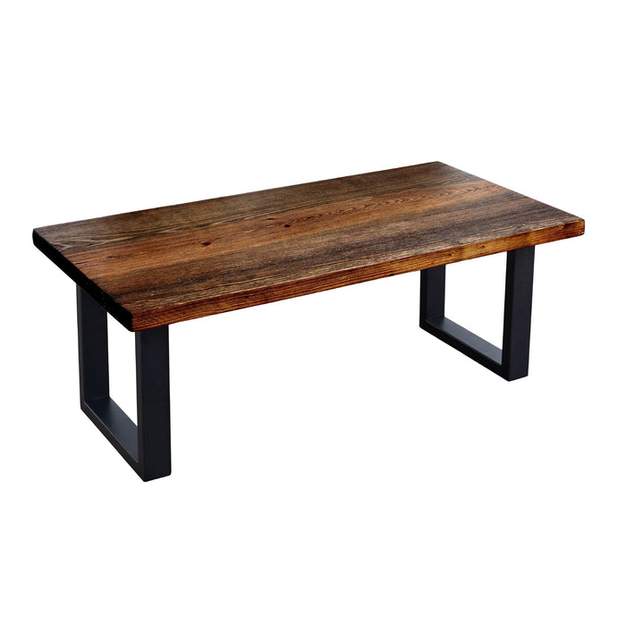 Skyline Boulder Black Solid Wood Coffee Table with 12 in. Landscape Legs - Sweatfully