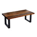 Skyline Boulder Black Solid Wood Coffee Table with 12 in. Landscape Legs - Sweatfully
