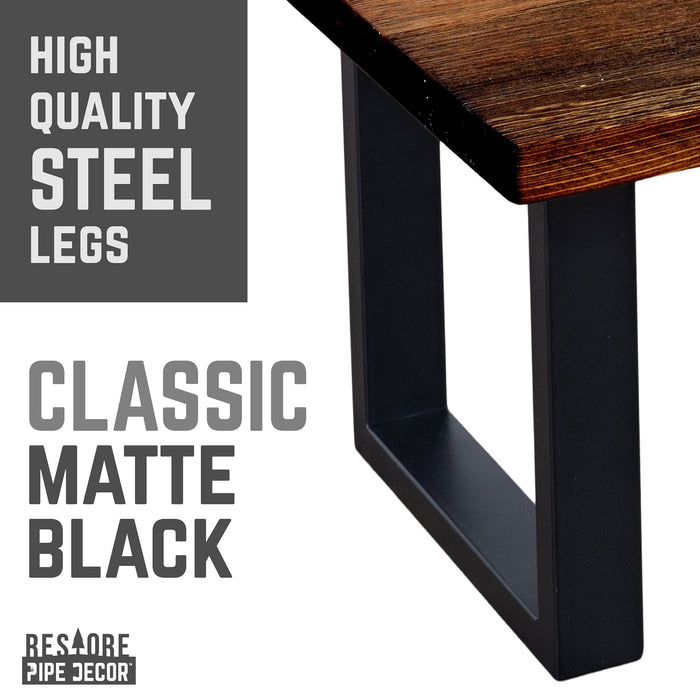 Skyline Boulder Black Solid Wood Coffee Table with 12 in. Landscape Legs - Sweatfully