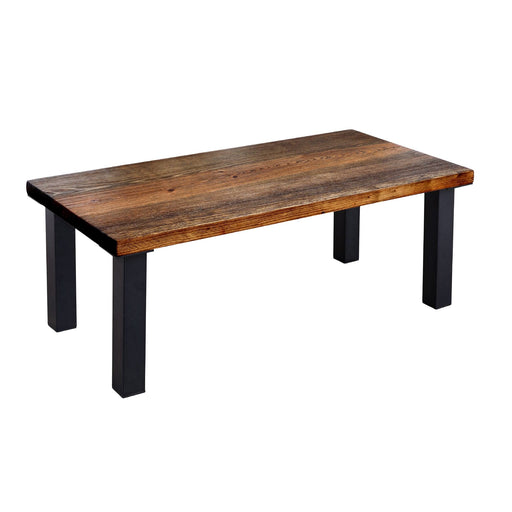 Skyline Boulder Black Solid Wood Coffee Table with 18 in. High-Rise Legs - Sweatfully