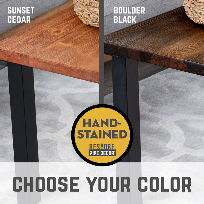 Skyline Boulder Black Solid Wood Coffee Table with 18 in. High-Rise Legs - Sweatfully