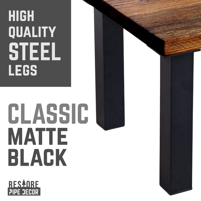 Skyline Boulder Black Solid Wood Coffee Table with 18 in. High-Rise Legs - Sweatfully