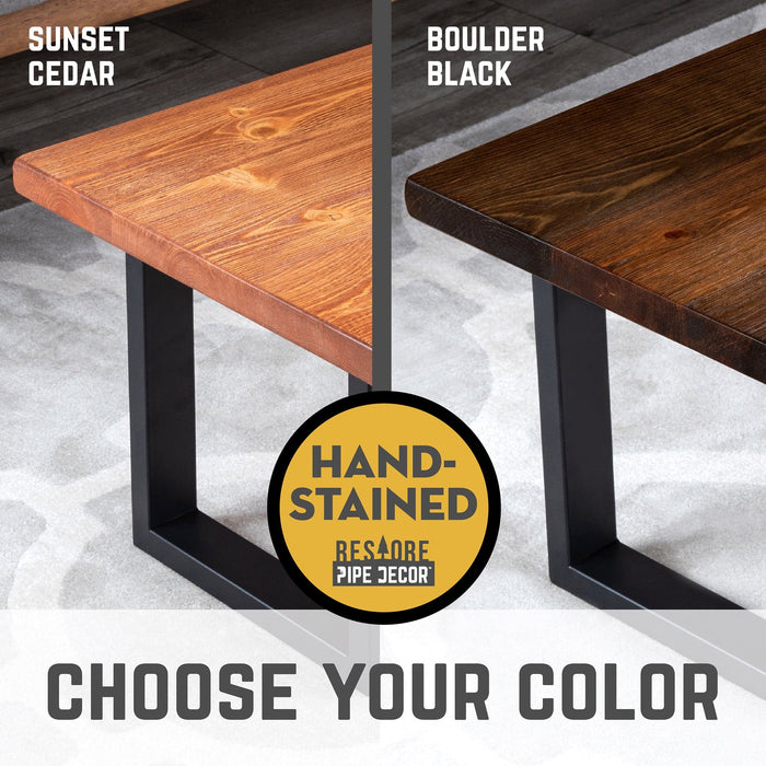 Skyline Sunset Cedar Solid Wood Coffee Table with 12 in. Landscape Legs - Sweatfully