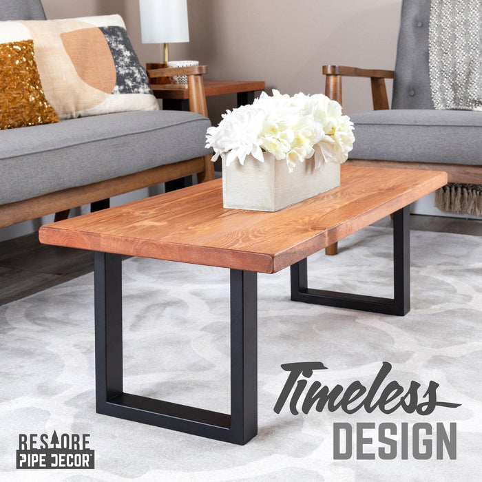 Skyline Sunset Cedar Solid Wood Coffee Table with 12 in. Landscape Legs - Sweatfully