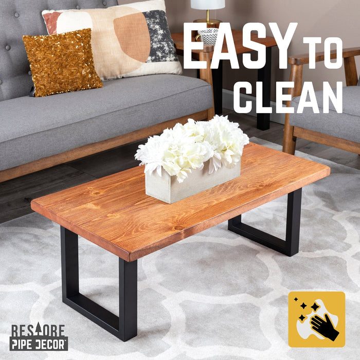 Skyline Sunset Cedar Solid Wood Coffee Table with 12 in. Landscape Legs - Sweatfully