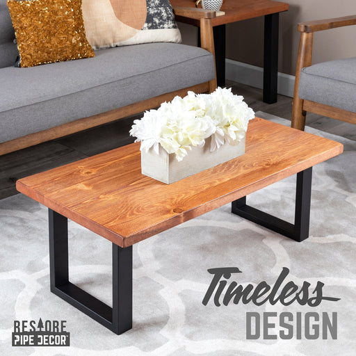 Skyline Sunset Cedar Solid Wood Coffee Table with 18 in. Landscape Legs - Sweatfully