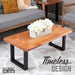 Skyline Sunset Cedar Solid Wood Coffee Table with 18 in. Landscape Legs - Sweatfully