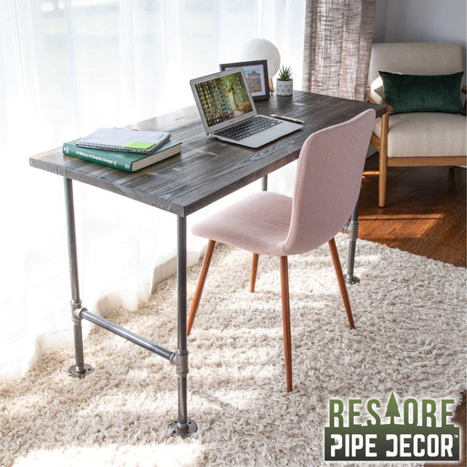 RESTORE Boulder Black Solid Wood Office Desk - Sweatfully