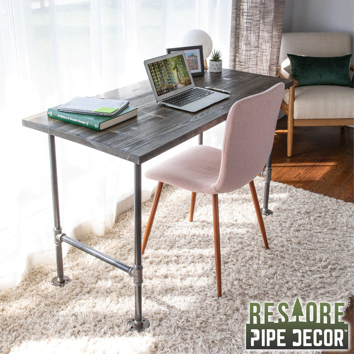 RESTORE Boulder Black Solid Wood Office Desk - Sweatfully