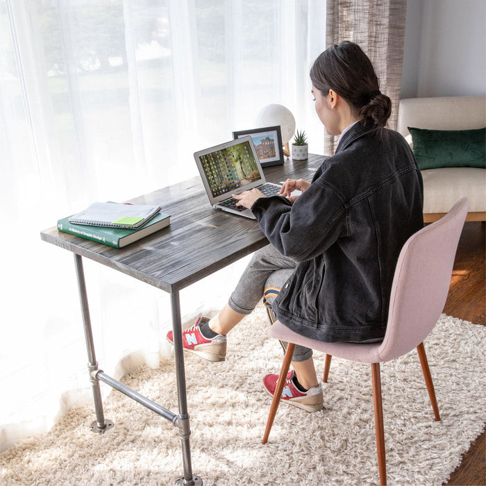 RESTORE Boulder Black Solid Wood Office Desk - Sweatfully