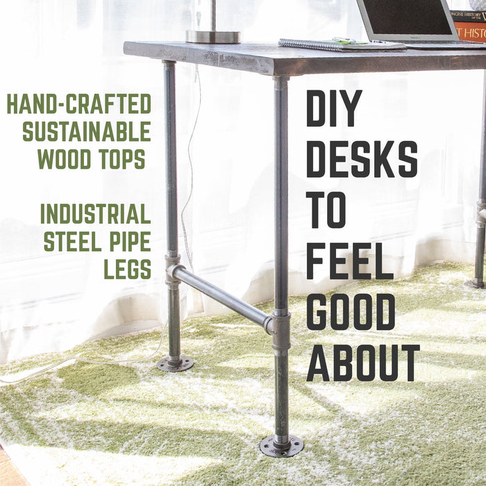 RESTORE Trail Brown Solid Wood Office Desk - Sweatfully