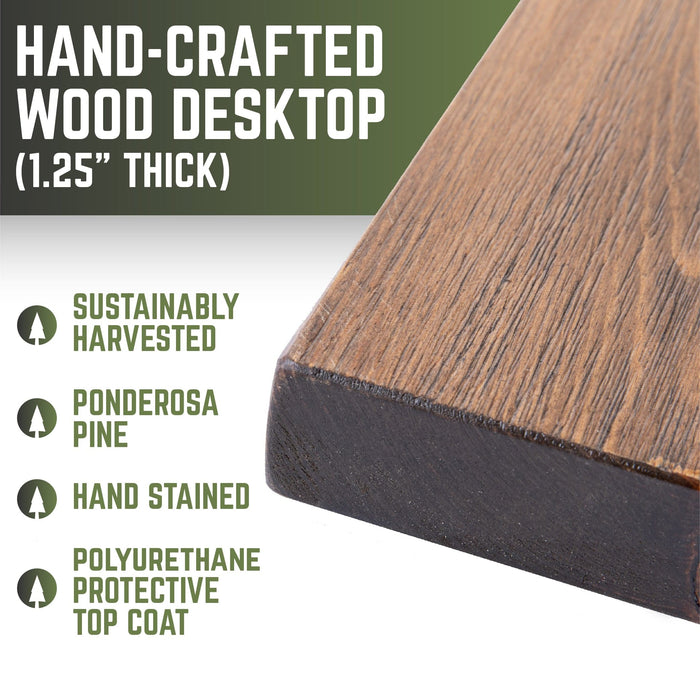 RESTORE Trail Brown Solid Wood Office Desk - Sweatfully