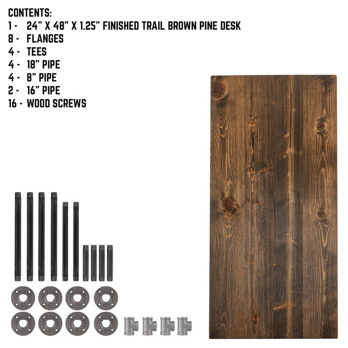 RESTORE Trail Brown Solid Wood Office Desk - Sweatfully