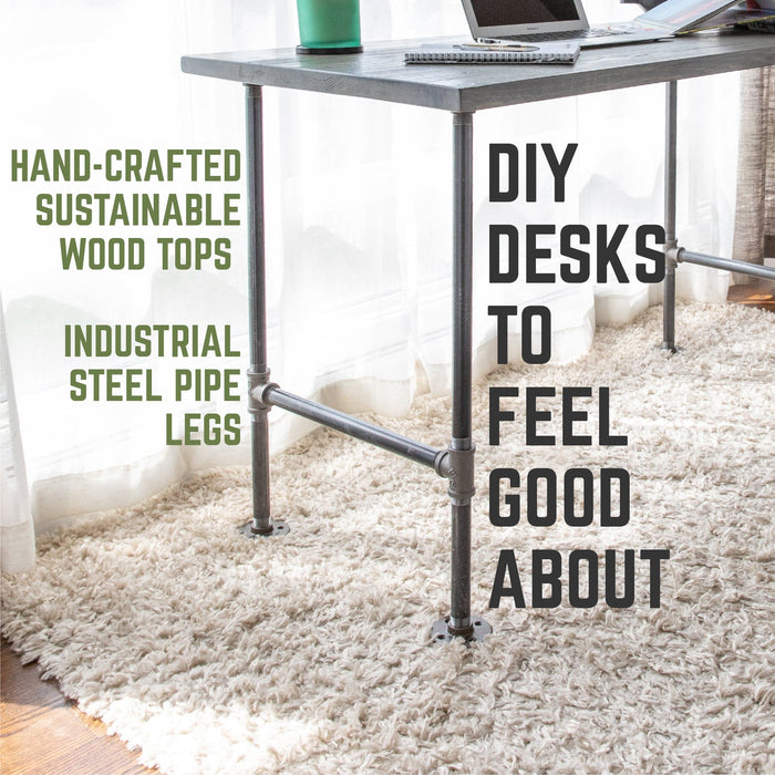 RESTORE Riverstone Grey Solid Wood Office Desk - Sweatfully