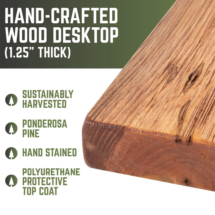 RESTORE Sunset Cedar Solid Wood Office Desk - Sweatfully