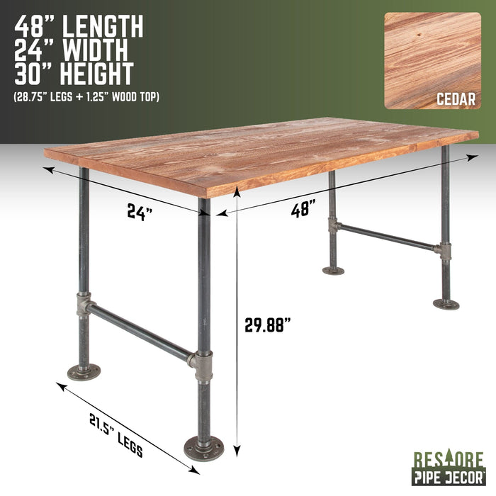 RESTORE Sunset Cedar Solid Wood Office Desk - Sweatfully