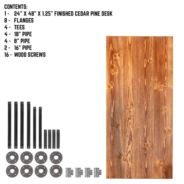 RESTORE Sunset Cedar Solid Wood Office Desk - Sweatfully