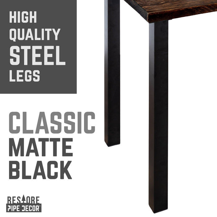 Skyline Boulder Black Solid Wood Desk with 28 in. High-Rise Legs - Sweatfully