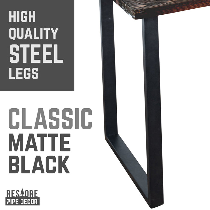 Skyline Boulder Black Solid Wood Desk with 28 in. Landscape Legs - Sweatfully