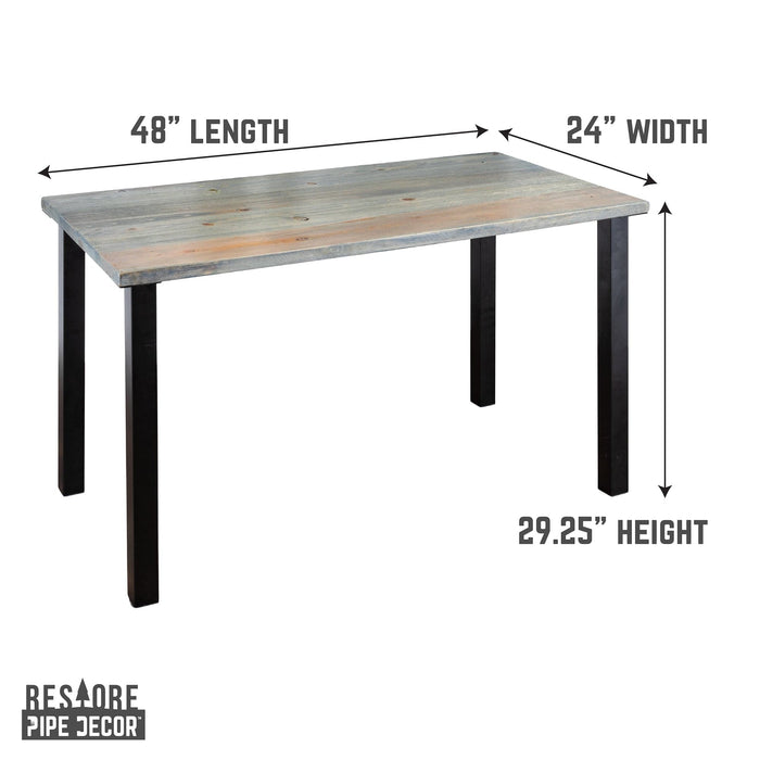 Skyline Riverstone Grey Solid Wood Desk with 28 in. High-Rise Legs - Sweatfully
