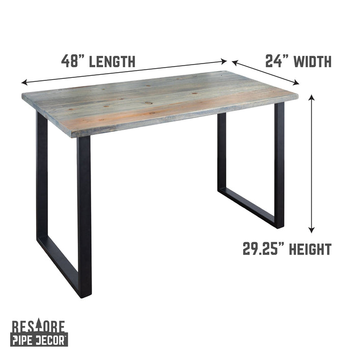 Skyline Riverstone Grey Solid Wood Desk with 28 in. Landscape Legs - Sweatfully
