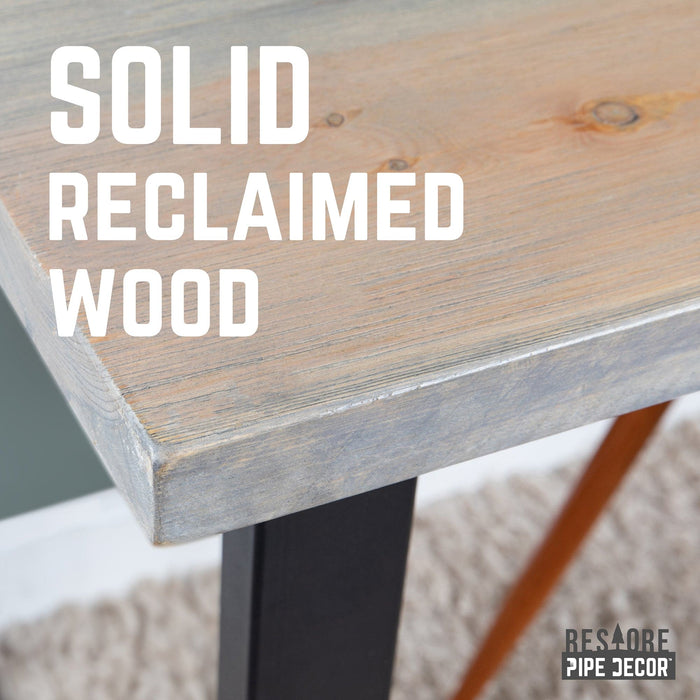 Skyline Riverstone Grey Solid Wood Desk with 28 in. Landscape Legs - Sweatfully
