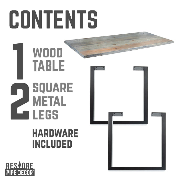 Skyline Riverstone Grey Solid Wood Desk with 28 in. Landscape Legs - Sweatfully
