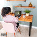 Skyline Sunset Cedar Solid Wood Desk with 28 in. High-Rise Legs - Sweatfully