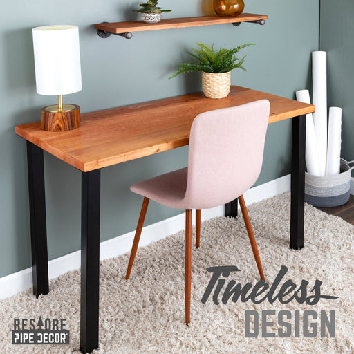 Skyline Sunset Cedar Solid Wood Desk with 28 in. High-Rise Legs - Sweatfully