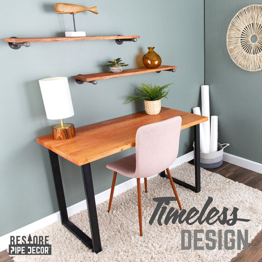 Skyline Sunset Cedar Solid Wood Desk with 28 in. Landscape Legs - Sweatfully