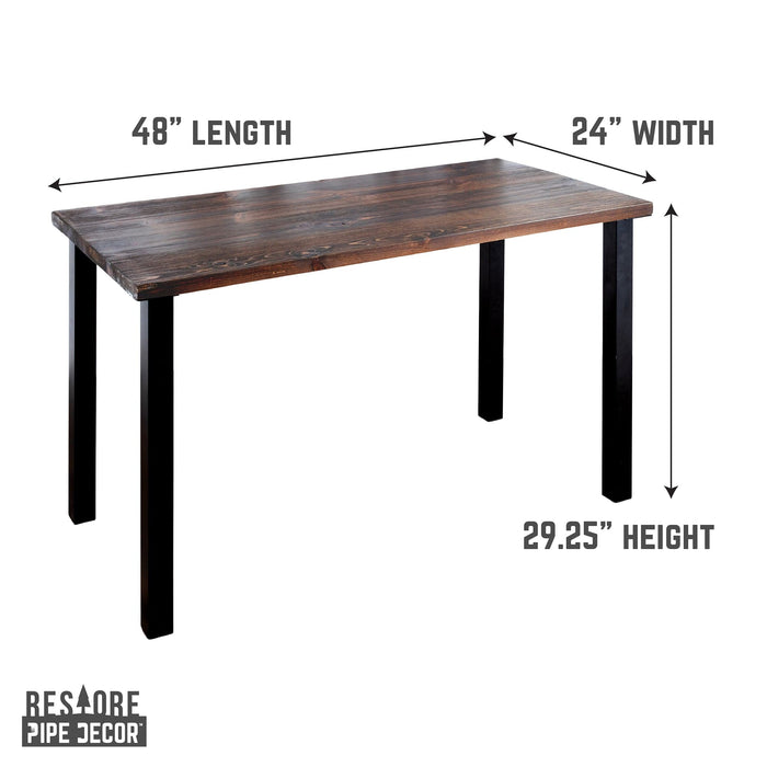 Skyline Trail Brown Solid Wood Desk with 28 in. High-Rise Legs - Sweatfully